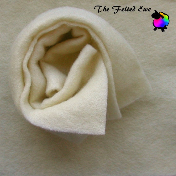 100% Merino Wool Craft Felt - Natural OFFWHITE (8 x 12 Sheet)