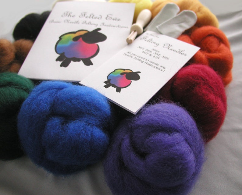 Needle Felting Kits Deluxe 10 Color Needle Felting Kit Etsy