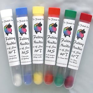 Quantity Felting Needles - 10 Felting Needles of the Same Size in a Storage Tube!