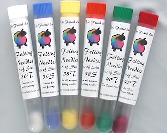 Quantity Felting Needles: 10 Color coded Needles in a Storage Tube