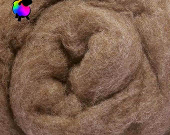 Natural Toffee Brown Core Wool Batt: Needle Felting Fiber - Sold per 1 oz