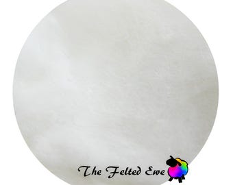 CB1 Polar Bear Needle Felting Wool Batt: Not a Pure White, Needle Felting Fiber 1 oz