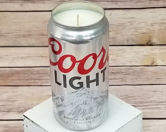 Soy Candle - Coors Light Beer Can Soy Candle with Custom Scent or Fragrance in 12oz Aluminium