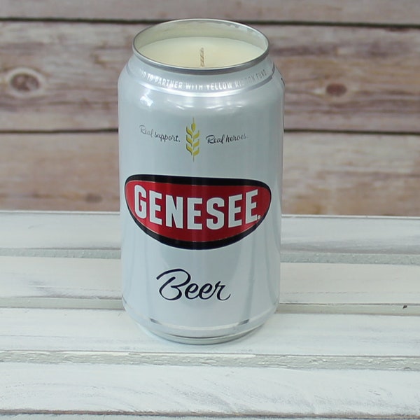 Soy Candle - Genesee Beer Can Soy Candle with Custom Scent or Fragrance in 12oz Aluminium Genny Rochester NY