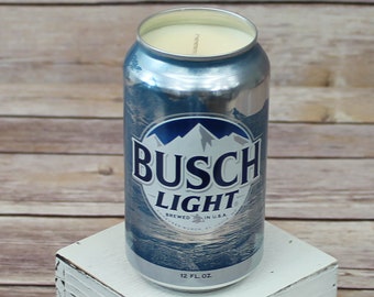 Soy Candle - Busch Light Can Soy Candle with Custom Scent or Fragrance in 12 oz Aluminium Can