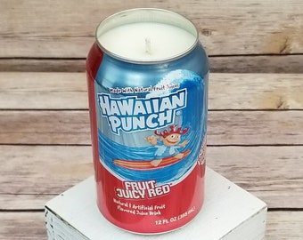 Soy Candle - Hawaiian Punch Fruit Juicy Red Can Soy Candle with Fruit Punch Scent - Hand Poured Soda Pop Can Candle