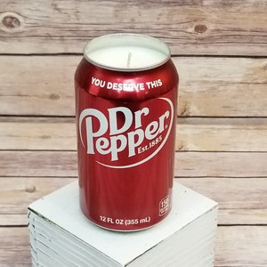 Dr Pepper Soda Pop Can Soy Candle with Dr Pepper Scent