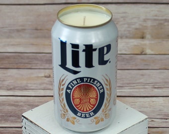 Soy Candle - Miller Lite Beer Can Soy Candle with Custom Scent or Fragrance in 12oz Aluminium