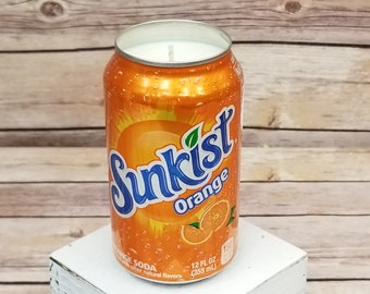 Soy Candle - Sunkist Orange Can Soy Candle with Orange Soda Scent - Hand Poured Soda Pop Can Candle