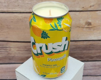 Soy Candle - Pineapple Crush Soda Pop Can Soy Candle with Pineapple Soda Scent - Hand Poured Soy Candle