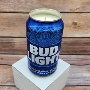 Soy Candle - Bud Light Can Soy Candle with Custom Scent or Fragrance in 12 oz Aluminium Budweiser
