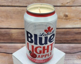 Soy Candle - Labatt Blue Light Apple Beer Can Soy Candle with Custom Scent or Fragrance in 12oz Aluminum