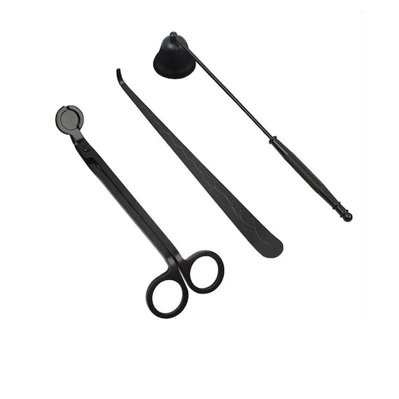 Deluxe 3-Piece Candle Care Kit for Elegance and Longevity / Matte Black 3 Piece Candle Care Set / Wick Trimmer, Wick Dipper, Candle Snuffer