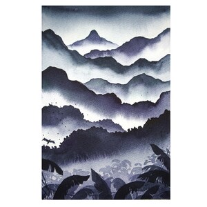 Aquarelle du Choungui dans la brune