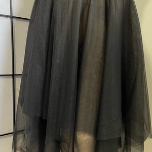 Black Tulle Woodland Fairy or Pixie Festival Dance Skirt - Elastic Lace Waist - Size 12 - Australian Made