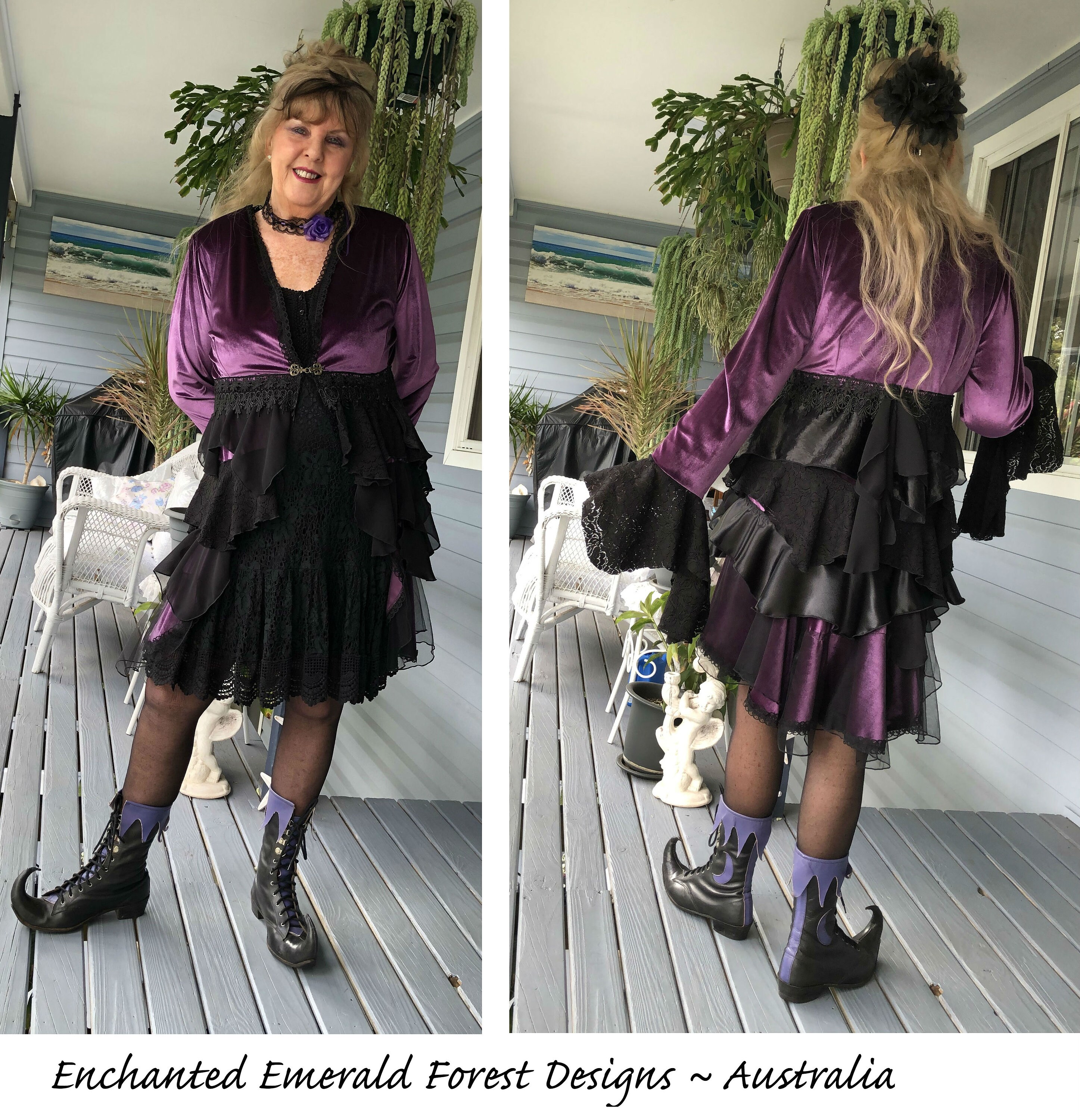 Stevie Nicks Style Clothing Dusty Purple Velour Victorian Etsy