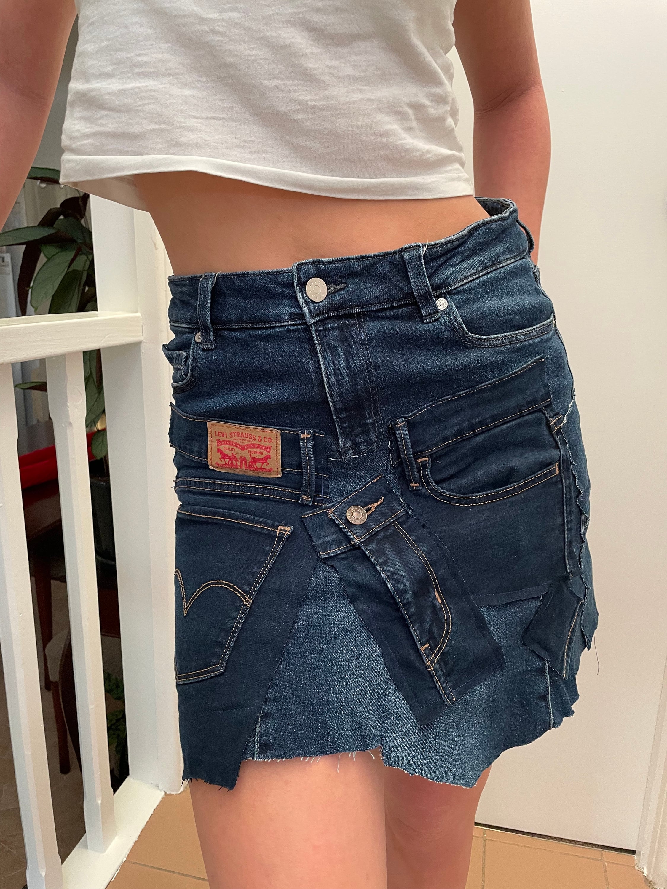 Levi Patchwork Skirt - Etsy