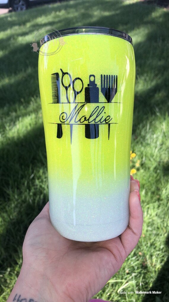 Glitter Tumbler Hair Stylist Tumblerpersonalized Tumbler Etsy