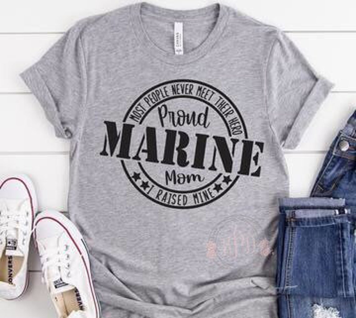 Proud Marine Mom Proud Marine mom TeeMarine Tee Marine | Etsy