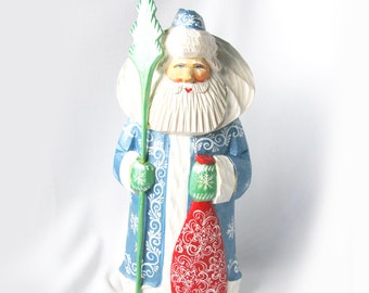 Vintage Ukrainian Carved and Painted Father Christmas Standing Doll