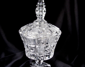 Vintage Crystal Cut Candy Dish with lid Nachtmann 1980's