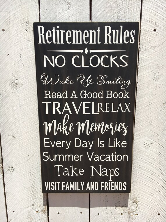 Retirement Decorations Centerpieces Retirement Rules Sign Etsy