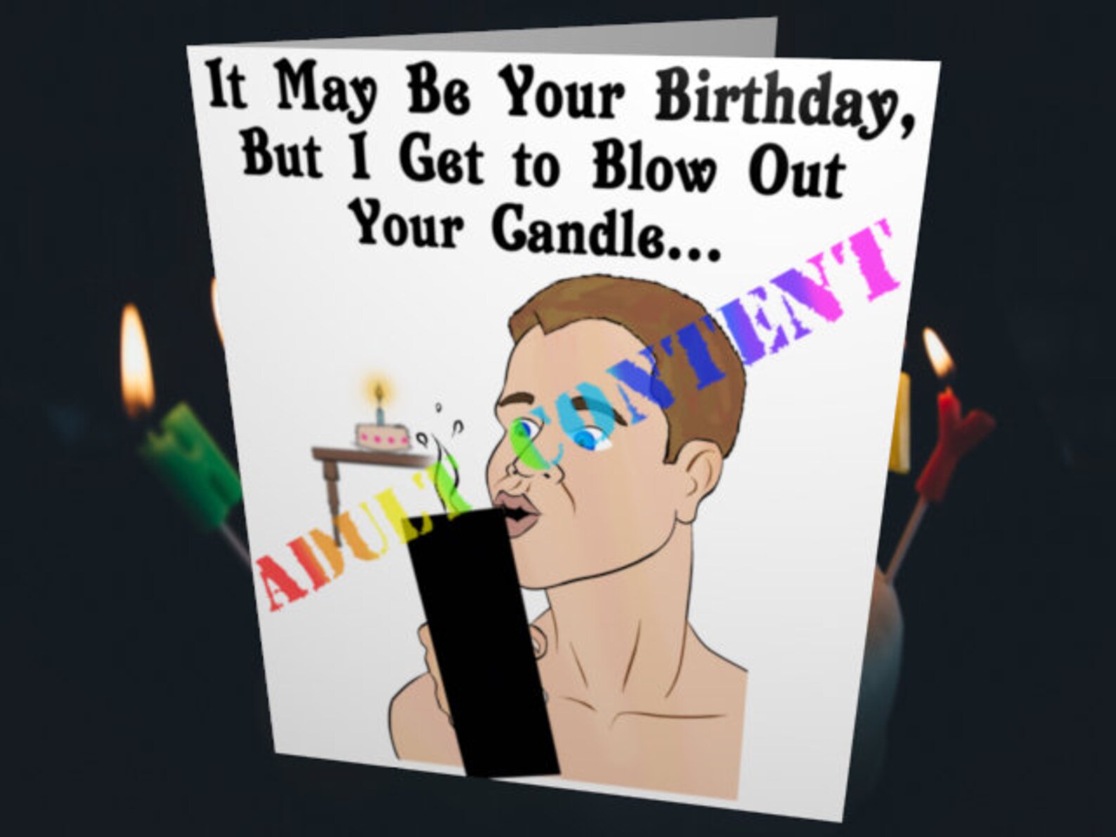 Blow Out Your Candle Gay Greeting Card Etsy