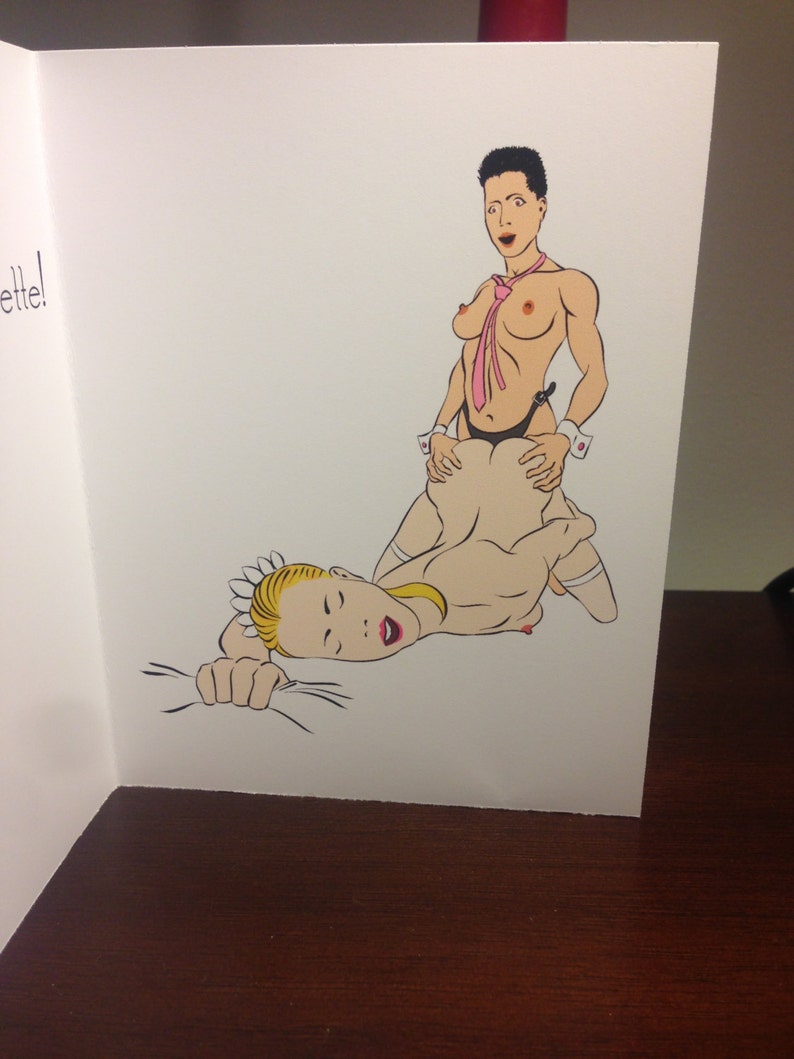 Here Cum the Brides Lesbian Bachelorette Card