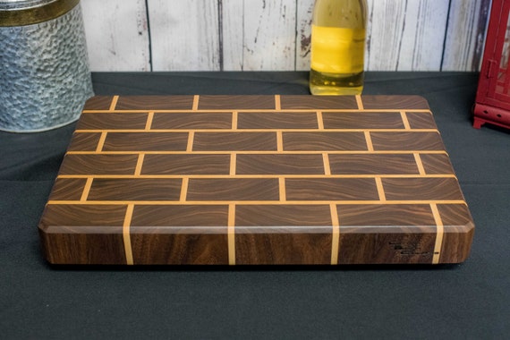 Walnut Brick Pattern End Grain Cutting Board Etsy