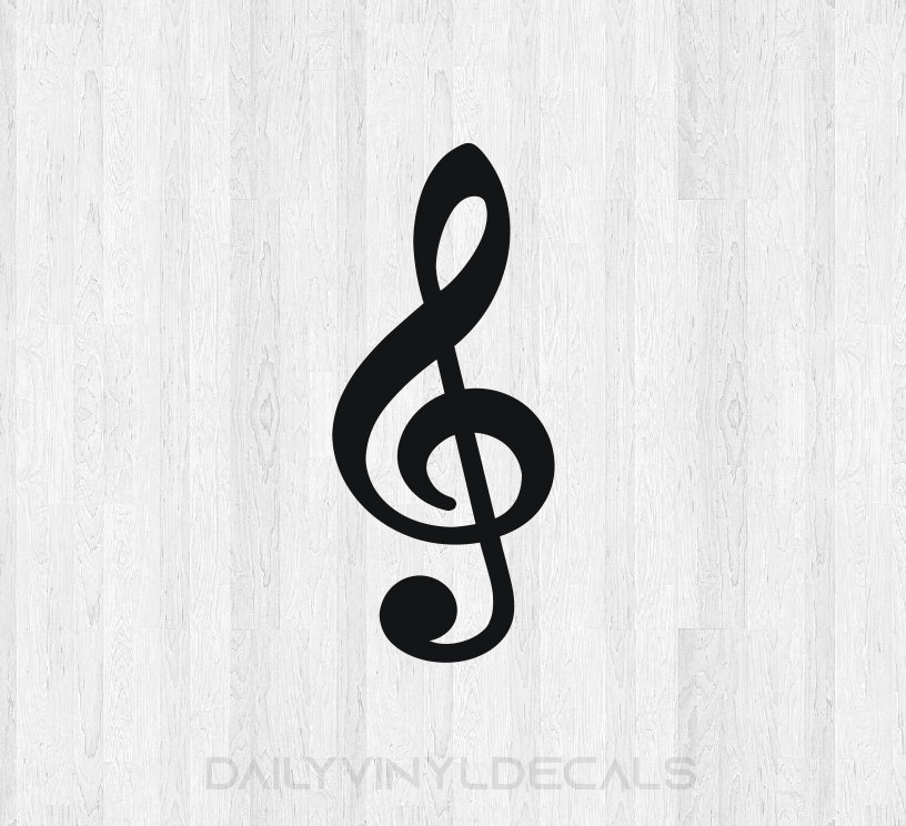 Treble Clef Decal Music Decal Treble Clef Sticker Music Etsy