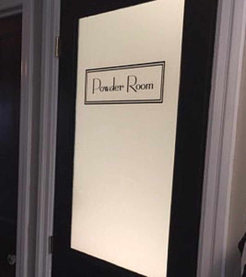 Powder Room Decal Vintage Style Rectangle Powder Room Wall Etsy