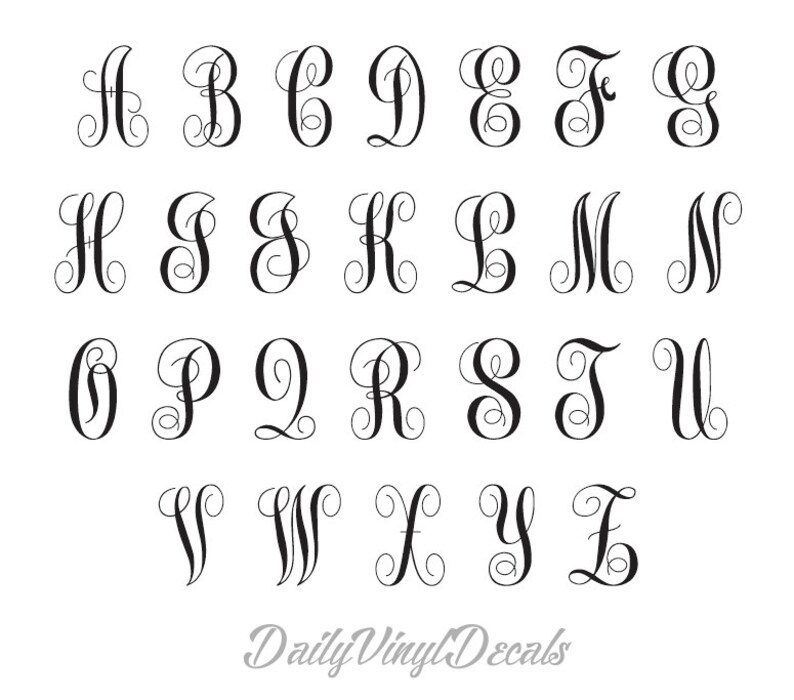 Personalized Sticker Monogram Sticker Name Initial Sticker *Choose Your Letter!* Fancy Monogram Lettering Single Letter Monogram Decal