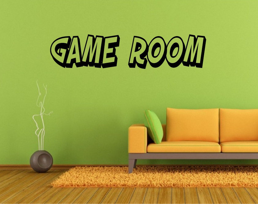 fun lettering game room wall decal *choose size & color* game room