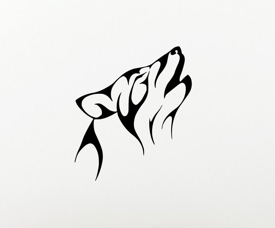 Wolf Howling Vinyl Sticker SELECT SIZE