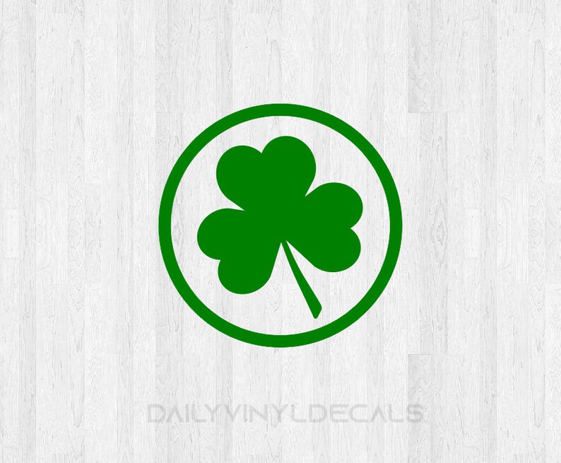 Shamrock Circle Decal Shamrock Circle Sticker 3 Leaf Clover Etsy