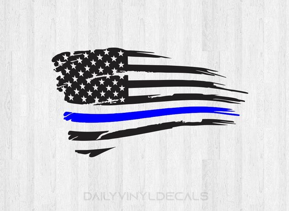 State of New York Tattered Flag Decal Thin Blue Red line decal