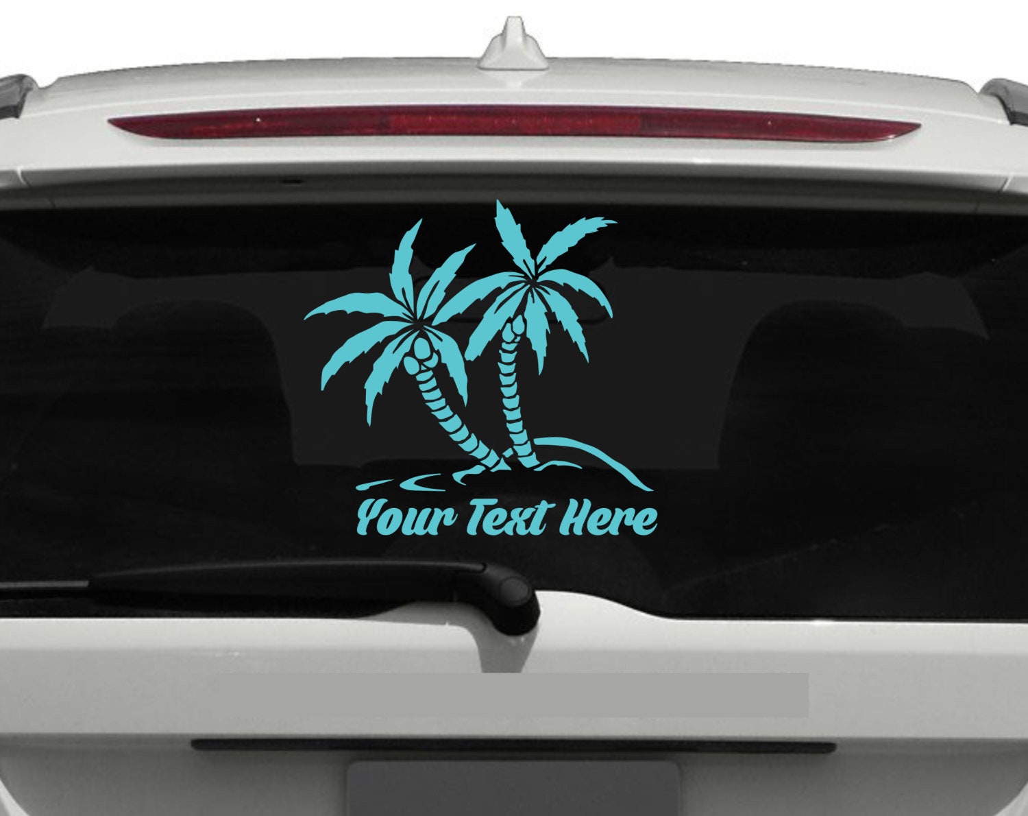 Custom Palm Trees Vinyl Decal Enter Custom Text Size and Etsy