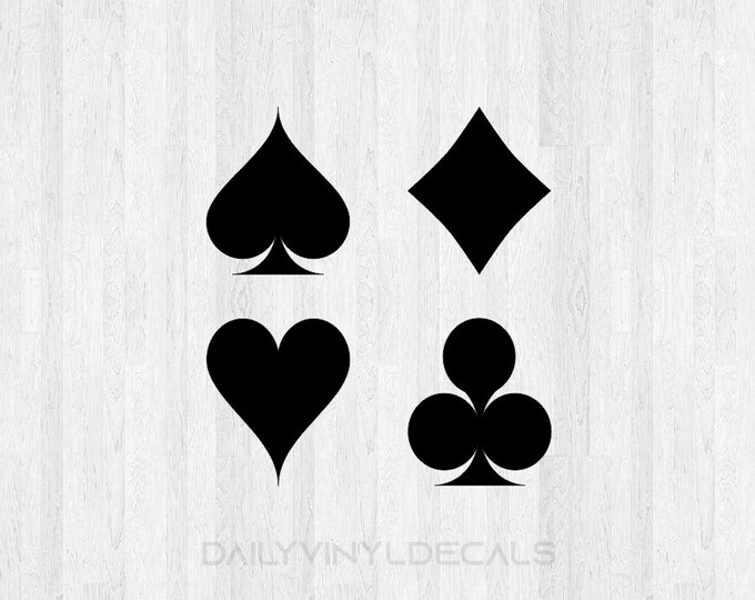 Card Game Decals Playing Card Decals Playing Card Stickers - Playing Card Symbol Decals Spade Heart Club Diamond Card Game Decal - Gaming