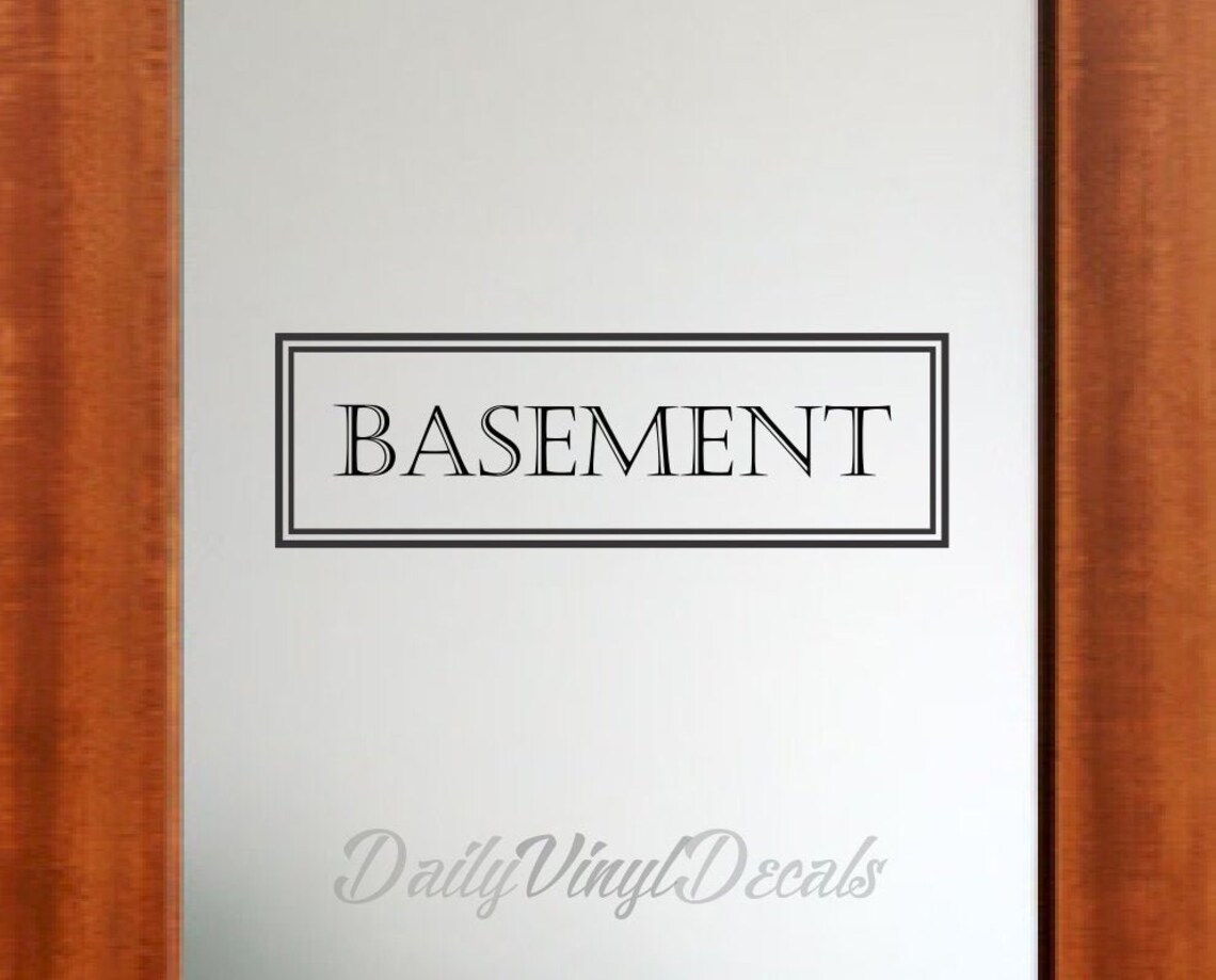 Basement Vinyl Decal choose Size & Color Basement Door Decal Etsy