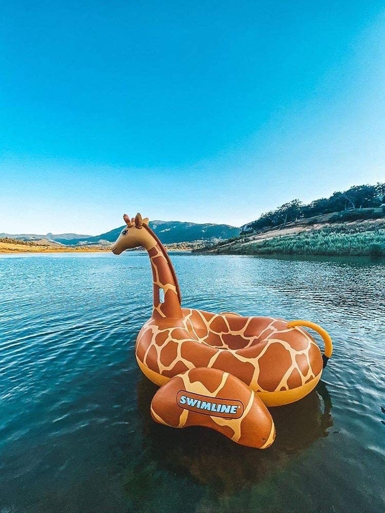 Giant Inflatable Giraffe RideOn Pool Float Etsy
