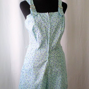 Vtg ROMPER 40s 50s Playsuit Cotton Jumpsuit Tailored by JOAN IRIS Pale Sky  Blue with Clover Print Shorts Onesie Overalls One of A Kind Rare
