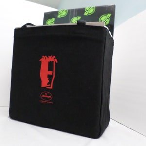 12&quot; DJ RECORD BAG Canvas Mercury Records Polygram 12&quot; Vinyl Record Dj Carry Bag Case Original 80s New Old Stock