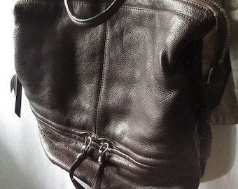 Leather Backpack HOBO Bag ORYANY Designer Purse Large Chocolate Brown Rare Vintage