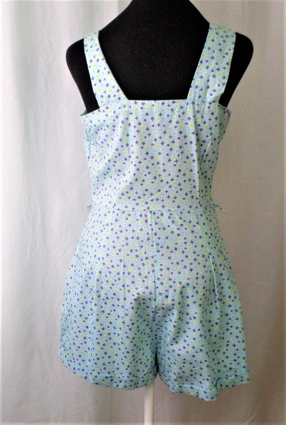 Vtg ROMPER 40s 50s Playsuit Cotton Jumpsuit Tailo… - image 2