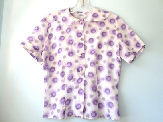 60s Vintage Ann Leslie Women's Sz 34 Blouse Shirt… - image 1