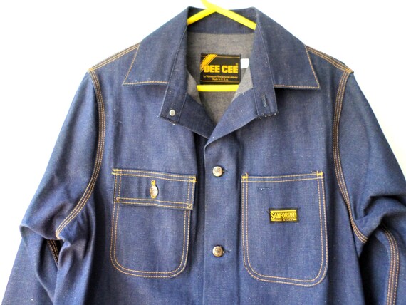 Vtg 60s Dee Cee Sanforized Rigid Denim Chore Jack… - image 6