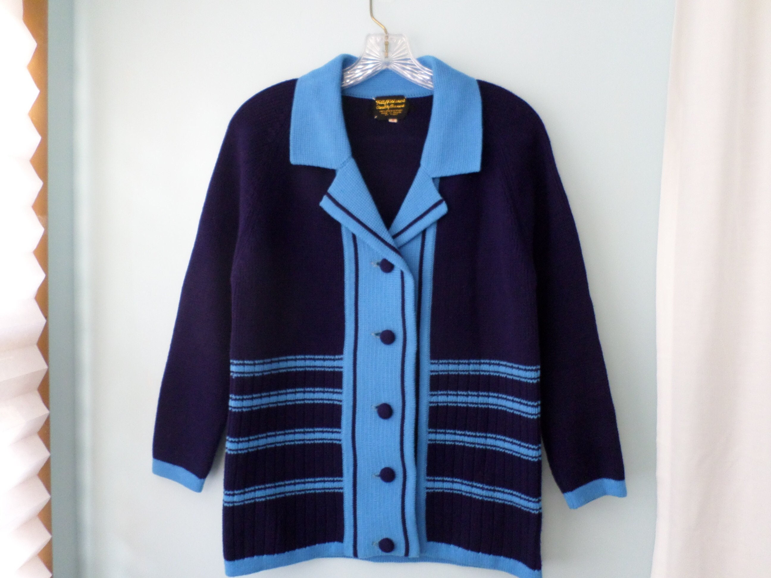 Vtg 40er 50er Jahre Strick Jacke Cardigan Blazer Pullover Mantel