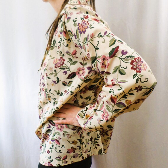 Vtg 70s Peasant Blouse ILGWU Boho Floral Hippie S… - image 1