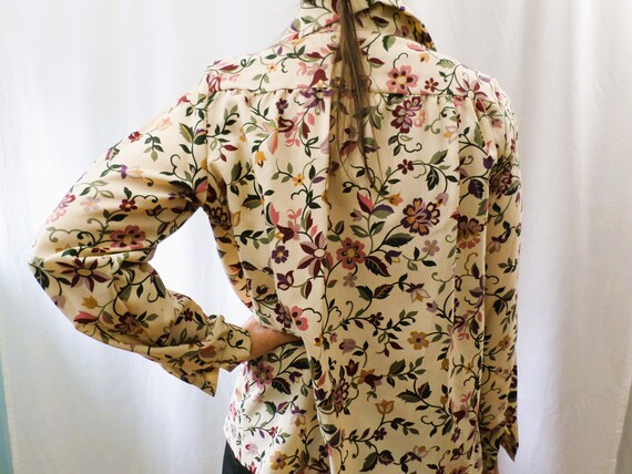 Vtg 70s Peasant Blouse ILGWU Boho Floral Hippie S… - image 5