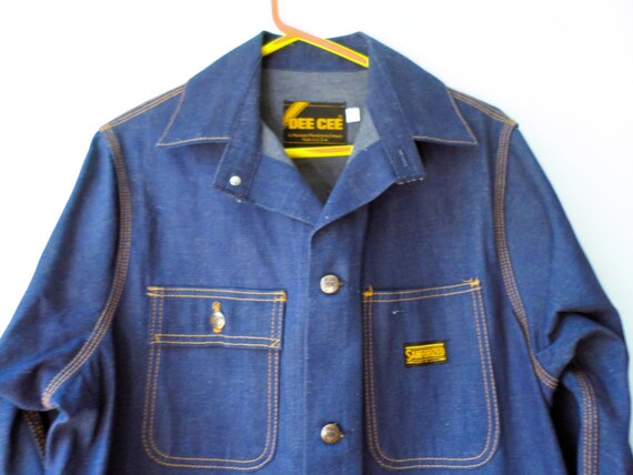 Vtg 60s Dee Cee Sanforized Rigid Denim Chore Jack… - image 3